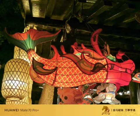 红色大鱼花灯