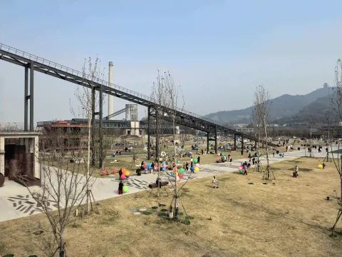 大草坪上嬉戏的游客