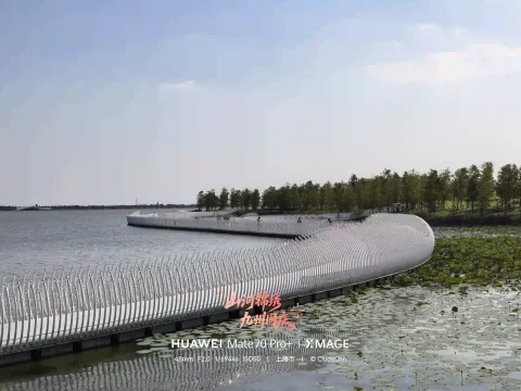 白色波浪浮桥