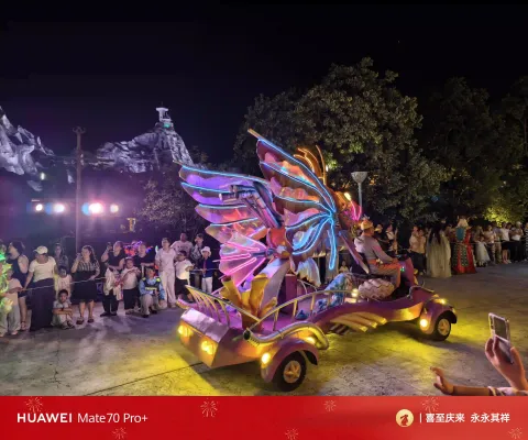 流光蝴蝶造型花车