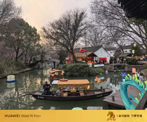 水乡暮舟