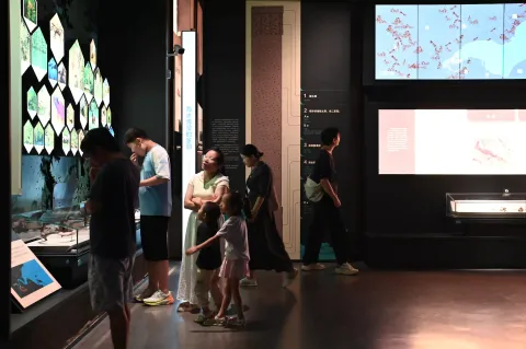 展厅里的观展游人