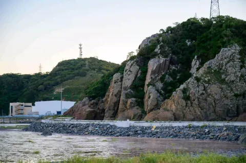 海岸岩滩远眺