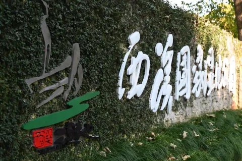 西溪国家湿地公园标识墙