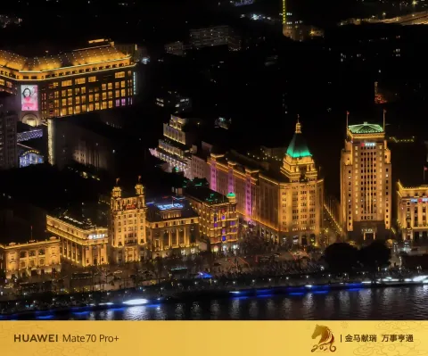 高空俯瞰外滩夜色