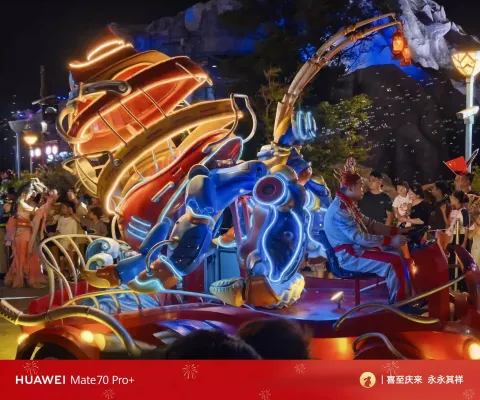 霓虹海螺造型花车
