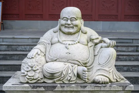弥勒佛石头坐像
