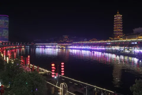 太湖古镇夜景